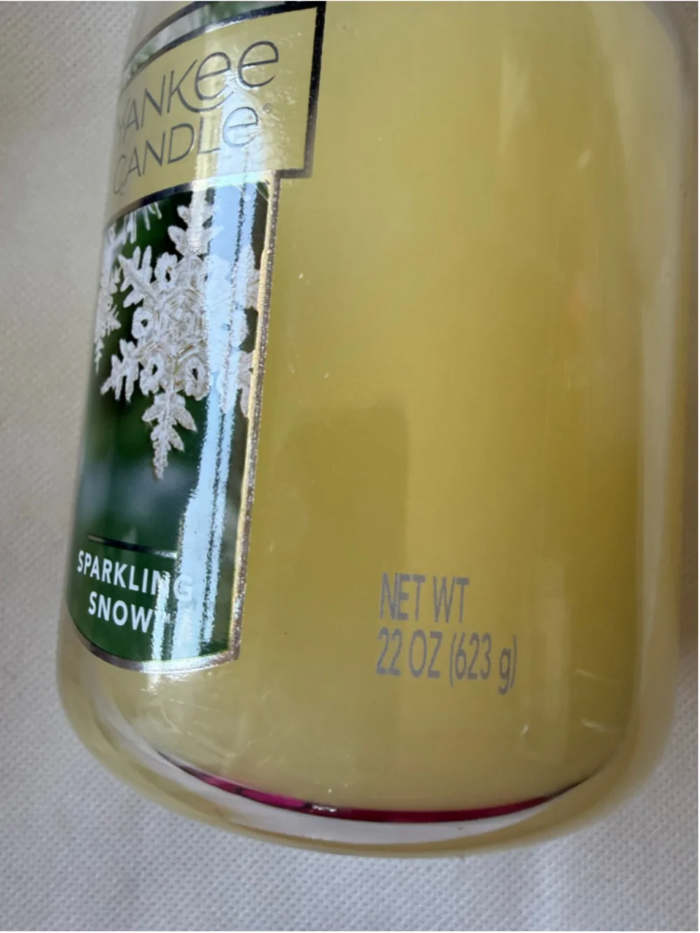 NEW Yankee Candle Sparkling Snow Large 22oz Glass Jar Single Wick Retired